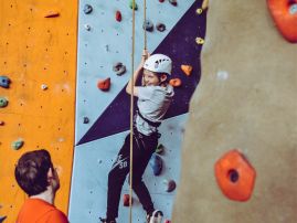 Climbing wall and boulder in Corvara